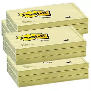 3M Post-it Super Sticky Notes 655-CY, rektangulär, kanariegul, 127 mm x 76 mm, 90 ark, PEFC-certifierad