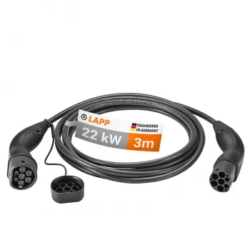 Lapp Mobility Type 2 EV-laddkabel 22 kW 3 m svart