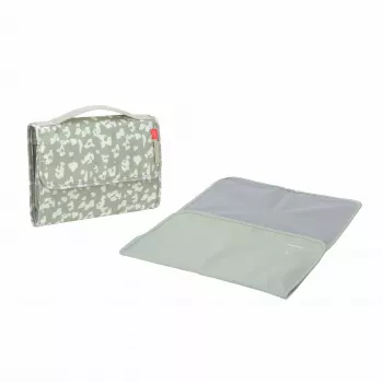 Lässig Green Label skötväska XL, Leo, 1,9 l, 26 x 4,5 x 19 cm, med vattenavvisande skötunderlägg, återvunnen polyester, Light Khaki