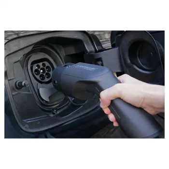 KABELMEISTER Mode 3 EV-förlängningskabel, typ 2 kontakt till uttag, 3-fas, 32A, 22kW, spiralkabel, 5m, svart