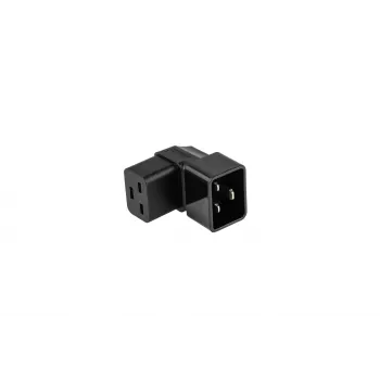 Kabelmeister nätadapter C20-kontakt till C19-uttag vinklad upp/ner - 16A 250V 4000W svart