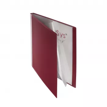 FolderSys visningsmapp bordeaux med 10 fickor A4