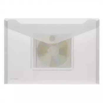 FolderSys A4 liggande visningsficka med CD/jewel case-ficka, transparent, 10-pack