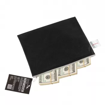 FolderSys A5 blixtlåspåse svart ogenomskinlig non-woven PP 190 x 255 mm