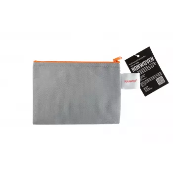 FolderSys blixtlåspåse A6 grå ogenomskinlig non-woven PP 125 x 180 mm