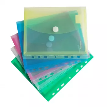 FolderSys 10 dokumentfickor DIN A5 färgblandade genarbade 0,20 mm
