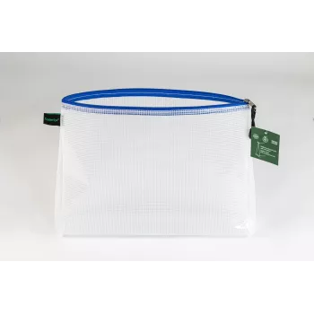 Foldersys dokumentpåse med blixtlås A4 transparent/blå 0,28 mm 1 st