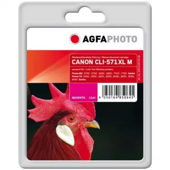 AgfaPhoto 11 ml magenta kompatibel bläckpatron (ersättning för Canon CLI-571MXL)