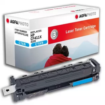 AgfaPhoto APTHPCF411XE premium tonerkassett cyan hög kapacitet 5000 sidor kompatibel HP CF411X