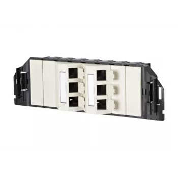 MetzConnect E-DAT subway 6x8(8) GB3 tom dataanslutningsenhet - Cat6 - 6x RJ45 - pärlvit - utan moduler (1309360601-E)