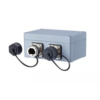 METZ CONNECT 1401010620ME industriellt Ethernet-uttag, grå, metall, IP67, 124x78x57 mm