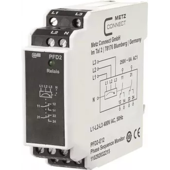 METZ CONNECT PFD2-E12 strömfilterfördelningsenhet, 400 V, 6 A, DIN-skena, svart/vit