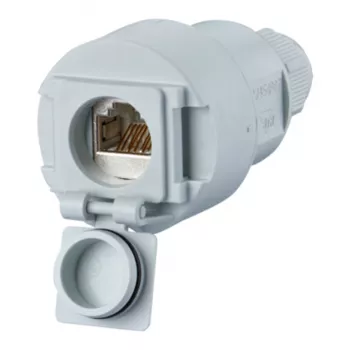 Metz Connect Cat.6A RJ45-koppling 1-port ljusgrå 1309515003-E