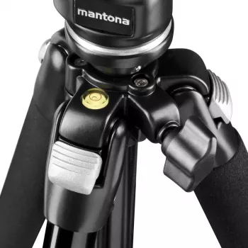 Mantona Scout MAX Set stativ med horisontell arm, kulled, vändbar mittpelare, 160 cm, 5 kg belastning, för DSLR- och spegellösa kameror, svart