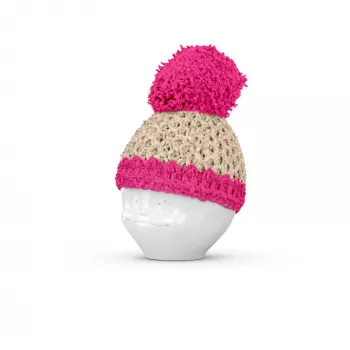 FIFTYEIGHT PRODUCTS äggkopp Mützchen, elfenben/magenta