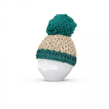FIFTYEIGHT PRODUCTS äggkopp Beanie Ivory/Emerald