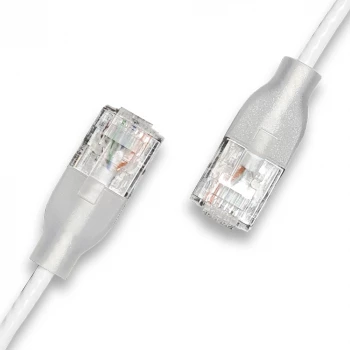 WANTEC patchkabel UTP CAT6a eGlow d=2,8 mm 0,30 m vit (7402)