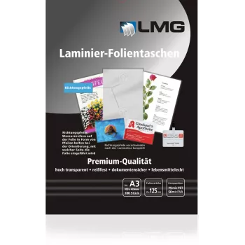 LMG lamineringsfickor A3 glansiga 125 mic 100 st