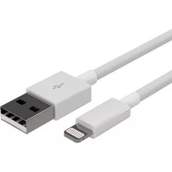 SHIVERPEAKS Flexline USB-laddnings- och synkkabel, USB-A till 8-pin (Lightning), 2,0 m, vit
