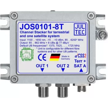 JULTEC JOS0101-8T Unicable II JESS-konverterare 1x fiber FC/PC 8x mottagare