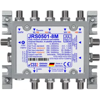Jultec JRS0501-8M 8-faldig multiswitch 4 SAT-ingångar 1 terrester ingång