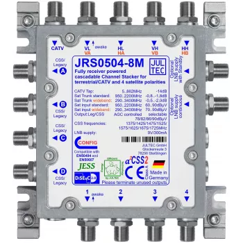 JULTEC JRS0504-8M Unicable II enkabelkonverter 4 SAT-ingångar 8 user bands