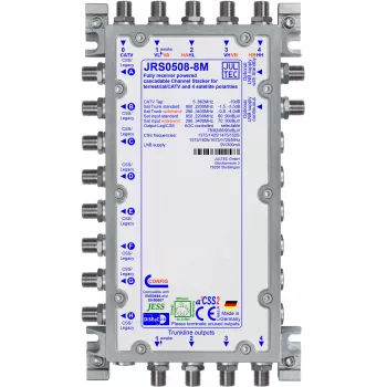 JULTEC JRS0508-8M Unicable II / JESS multiswitch, 5 ingångar, 8 utgångar, 64 användarband