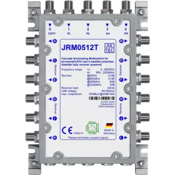 JULTEC JRM0512T multiswitch 12 utgångar 4 SAT-ingångar