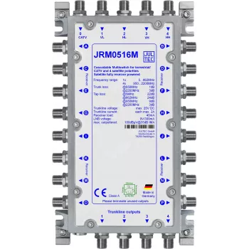 JULTEC JRM0516M 16-faldig multiswitch med 4 SAT-ingångar och 1 terrester ingång