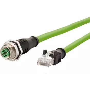 METZ CONNECT Cat6a M12 till RJ45 nätverkskabel 1 m grön S/FTP halogenfri