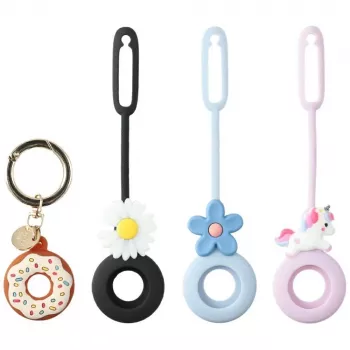 4SMARTS Omega silikonskalsset för Apple AirTag (4-pack, flerfärgad)