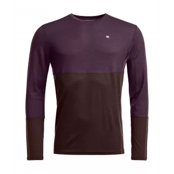 Ortovox 185 Rock N Wool Long Sleeve – Dark Wild Berry, storlek S