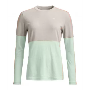 Ortovox 185 Rock N Wool Long Sleeve dam termotröja – White Tea, storlek L