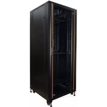 IT-BUDGET 19 inch-nätverksskåp SRK - 42U - 800x800 mm - glas-/stålplåtdörr - kabelkanaler - monterat - svart (99ITB19SRK4288GSNM)