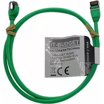 IT-BUDGET Full Copper Premium patchkabel - Slim AWG 28 - Cat.8.1 - 2000 MHz - halogenfri - PoE+ - 40 Gbit - grön - 1,5 m (90ITBSLIM81PK15GR)