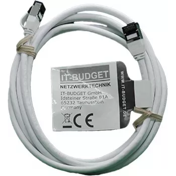 IT-BUDGET Full Copper Premium Patchkabel - Slim AWG 28 - Cat.8.1 - 2000 MHz - halogenfri - PoE+ - 40 Gbit - vit - 2 m (90ITBSLIM81PK2W)