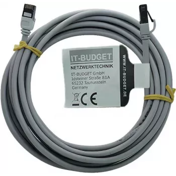 IT-BUDGET Full Copper Premium Patchkabel - Slim AWG 28 - Cat.8.1 - 2000 MHz - halogenfri - PoE+ - 40 Gbit - grå - 5 m (90ITBSLIM81PK5G)