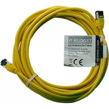 IT-BUDGET Full Copper Premium Patchkabel – Slim AWG 28 – Cat.8.1 – 2000 MHz – halogenfri – PoE+ – 40 Gbit – gul – 5 m (90ITBSLIM81PK5Y)