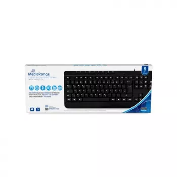 MediaRange trådlöst multimedia-tangentbord, QWERTY (DE), svart (MROS102-GR)