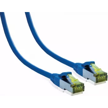 IT-BUDGET Premium Patchkabel Cat.6A med Cat.7-råkabel – 600 MHz – LSZH – PoE+ – 10 Gigabit – blå – 5 m