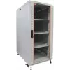 IT-BUDGET 19-tums Nätverksskåp SRK - Komplettset - 27U - 600x600 mm - Glas-/Massiv ståldörr - 4 aktiva fläktar - PDU - Hyllor - Flatpack - ljusgrå (90ITB19SRK2766GG)