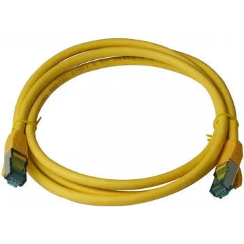 IT-BUDGET Full Copper Premium patchkabel - Cat.6A - 500 MHz - halogenfri - PoE+ - AWG 26/7 - gul - 10 m