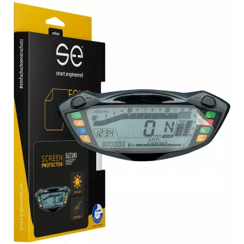 smart.engineered SE-DCP-2-0102-0091-1-M skärmskyddsfilm för Suzuki GSX-S750 (2017+), GSX-S1000 (2016+), SV650 (2016+) motorcykelcockpit – transparent