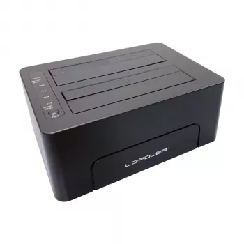 LC-Power LC-DOCK-C-V2 USB-C-dockningsstation med HDMI, DisplayPort, VGA, 3x USB-A, USB-C data, USB-C PD 100W, Gigabit Ethernet, SD/microSD-kortläsare, 3,5mm ljud, grå