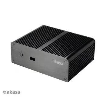 Akasa Newton T fläktlöst Mini PC-chassi för Intel NUC (UCFF/Thin Mini-ITX) - utan nätadapter - svart