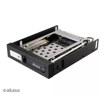 Akasa AK-IEN-08 2,5 inch till 3,5 inch enhetsfacksadapter – SATA III 6 Gbit/s – plast/rostfritt stål – svart
