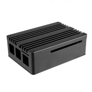 Akasa Pi-4 Case – eloxerad aluminium – svart