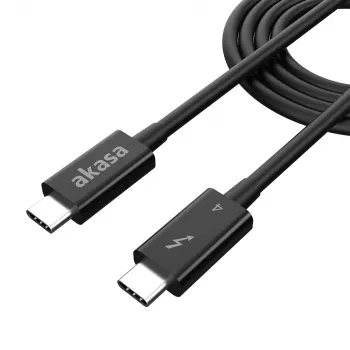 Akasa Thunderbolt 4 USB-C till USB-C-kabel 1 m 40Gbps 100W PD 8K60Hz svart