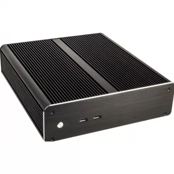 Akasa Euler M A-ITX19-M1BV2 Mini-ITX HTPC-chassi – fläktlöst, aluminium, svart