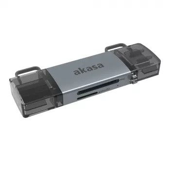 Akasa 2-i-1 USB 3.2 OTG dubbel kortläsare